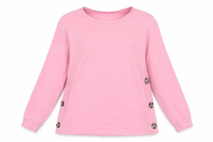 Savida Womens Pink Cotton Pullover Sweatshirt Size S Pullover - Buttons