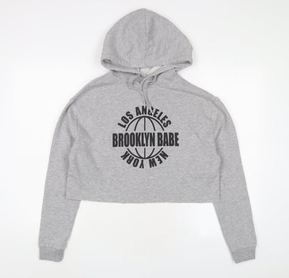 H&M Womens Grey Cotton Pullover Hoodie Size S Pullover - Los Angeles