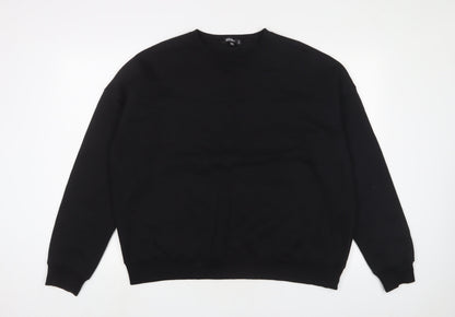 Missguided Womens Black Cotton Pullover Sweatshirt Size 10 Pullover
