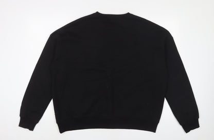 Missguided Womens Black Cotton Pullover Sweatshirt Size 10 Pullover