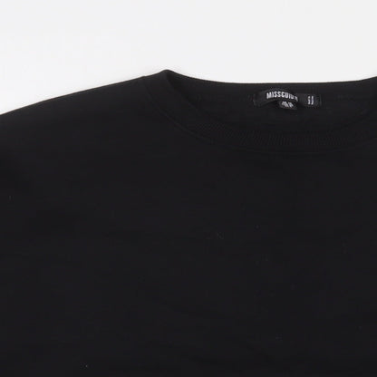 Missguided Womens Black Cotton Pullover Sweatshirt Size 10 Pullover