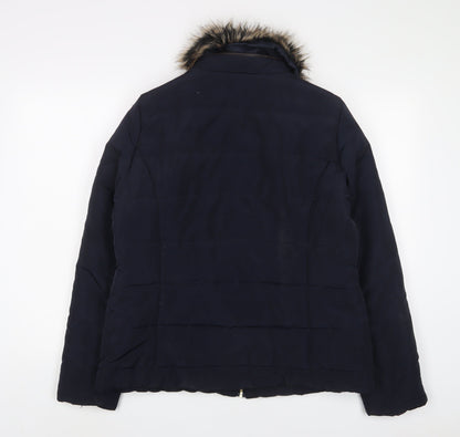 Dorothy Perkins Womens Blue Quilted Coat Size 16 Zip