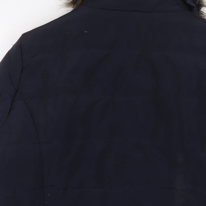 Dorothy Perkins Womens Blue Quilted Coat Size 16 Zip