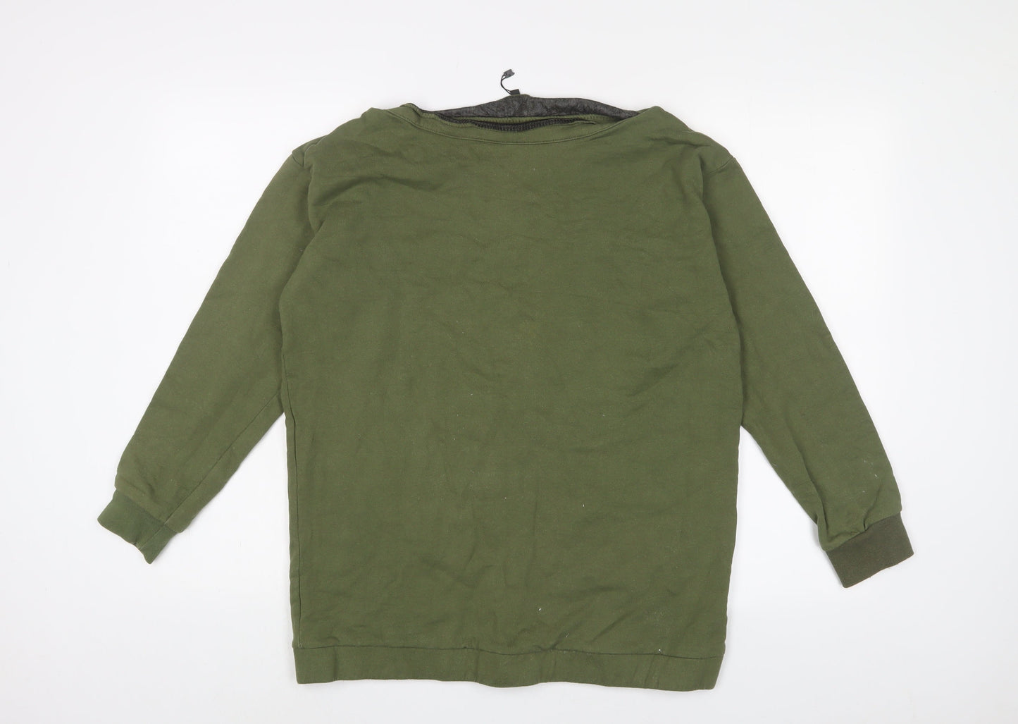 Boohoo Womens Green Cotton Pullover Sweatshirt Size M Pullover