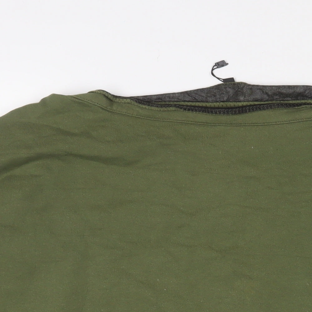 Boohoo Womens Green Cotton Pullover Sweatshirt Size M Pullover