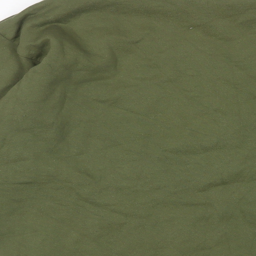 Boohoo Womens Green Cotton Pullover Sweatshirt Size M Pullover