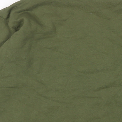 Boohoo Womens Green Cotton Pullover Sweatshirt Size M Pullover