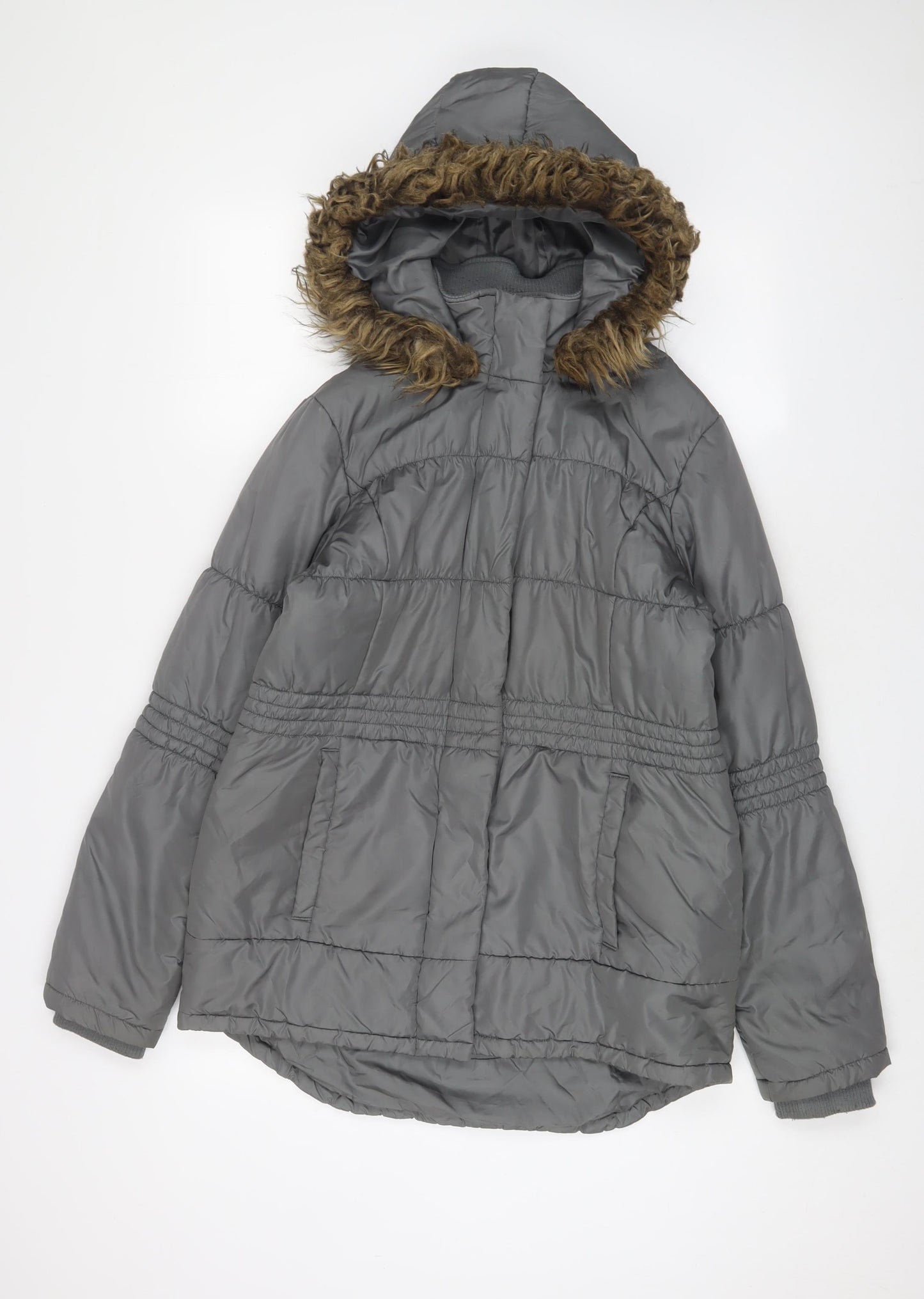 Womens UK Size 12 NEXT Grey Parka Coat