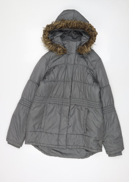 Womens UK Size 12 NEXT Grey Parka Coat