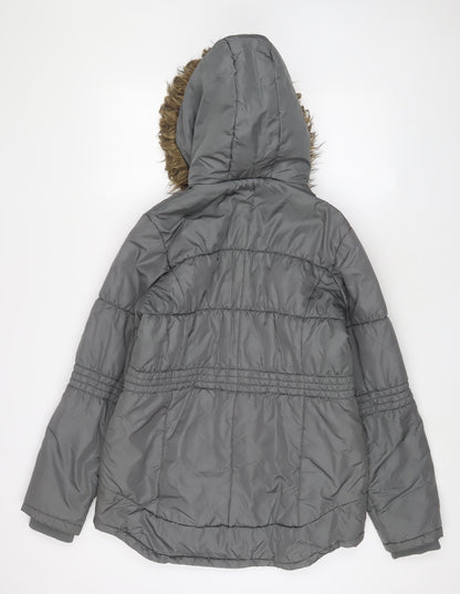 Womens UK Size 12 NEXT Grey Parka Coat