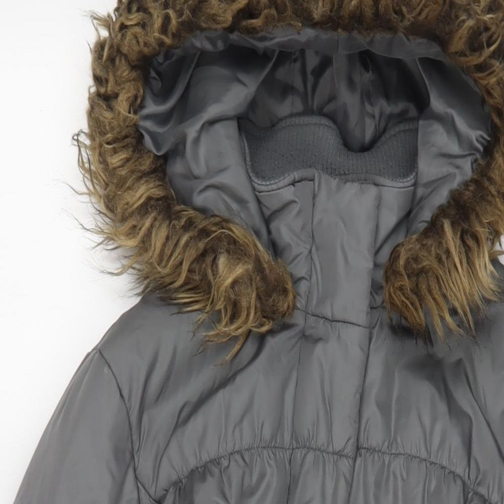Womens UK Size 12 NEXT Grey Parka Coat