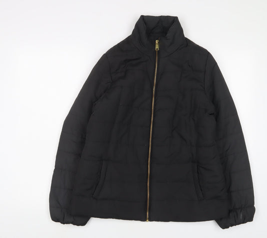 Womens UK Size 12 Capsule Black Quilted Coat