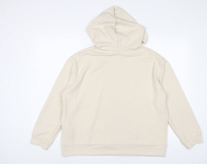 Zara Womens Beige Viscose Pullover Hoodie Size L Pullover