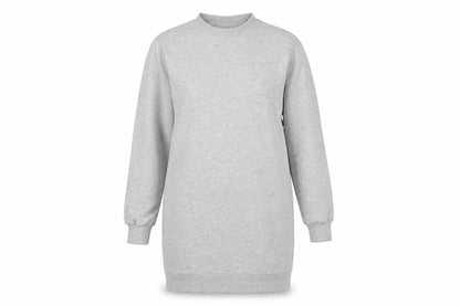 H&M Womens Grey Cotton Jumper Dress Size S Round Neck Pullover