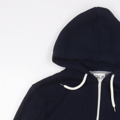 Topman Mens Blue Cotton Full Zip Hoodie Size M