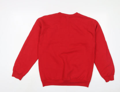 Mens UK Size S Boohoo Red Pullover Sweatshirt