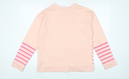 Lipsy Womens Pink Striped Cotton Pullover Sweatshirt Size M Pullover - J'adore
