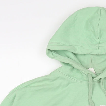 H&M Womens Green Cotton Pullover Hoodie Size M Pullover - Embroidered