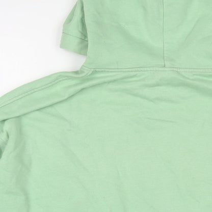 H&M Womens Green Cotton Pullover Hoodie Size M Pullover - Embroidered