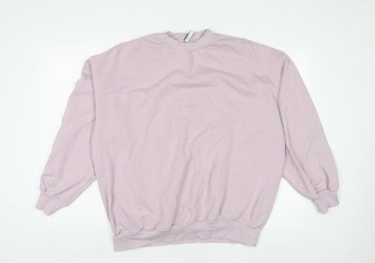 H&M Womens Pink Cotton Pullover Sweatshirt Size M Pullover