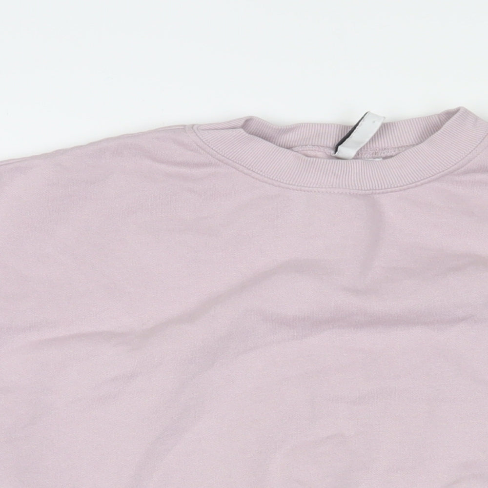 H&M Womens Pink Cotton Pullover Sweatshirt Size M Pullover