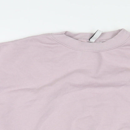H&M Womens Pink Cotton Pullover Sweatshirt Size M Pullover