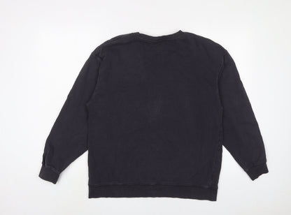 Zara Womens Blue Cotton Pullover Sweatshirt Size S Pullover