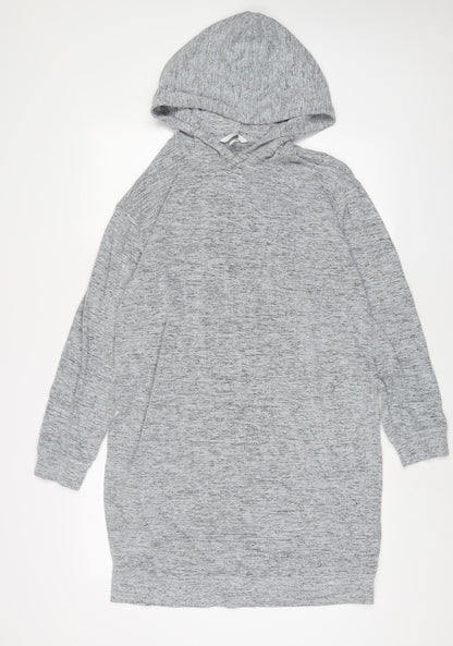H&M Womens Grey Polyester Pullover Hoodie Size M Pullover