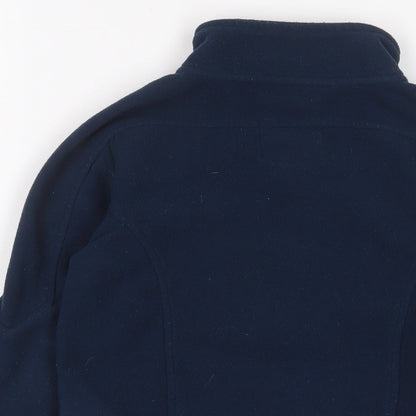 Harry Hall Girls Blue Jacket Size 7-8 Years Zip - Logo, Embroidered