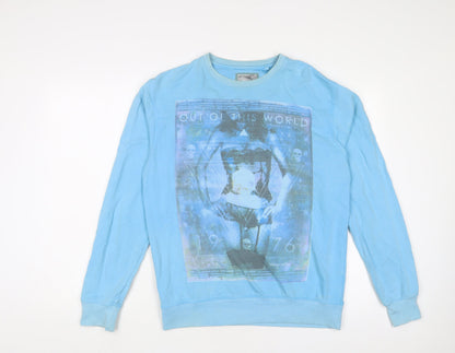 Blue Inc Mens Blue Cotton Pullover Sweatshirt Size M