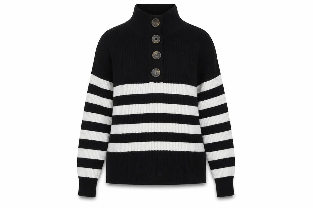 Mango Womens Black Mock Neck Polyester Pullover Jumper Size S