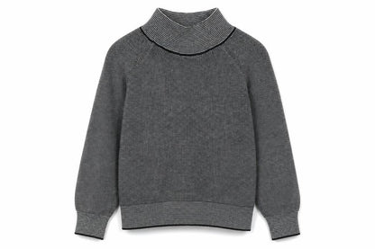 Petra Primrose Womens Black Mock Neck Cotton Pullover Jumper Size M