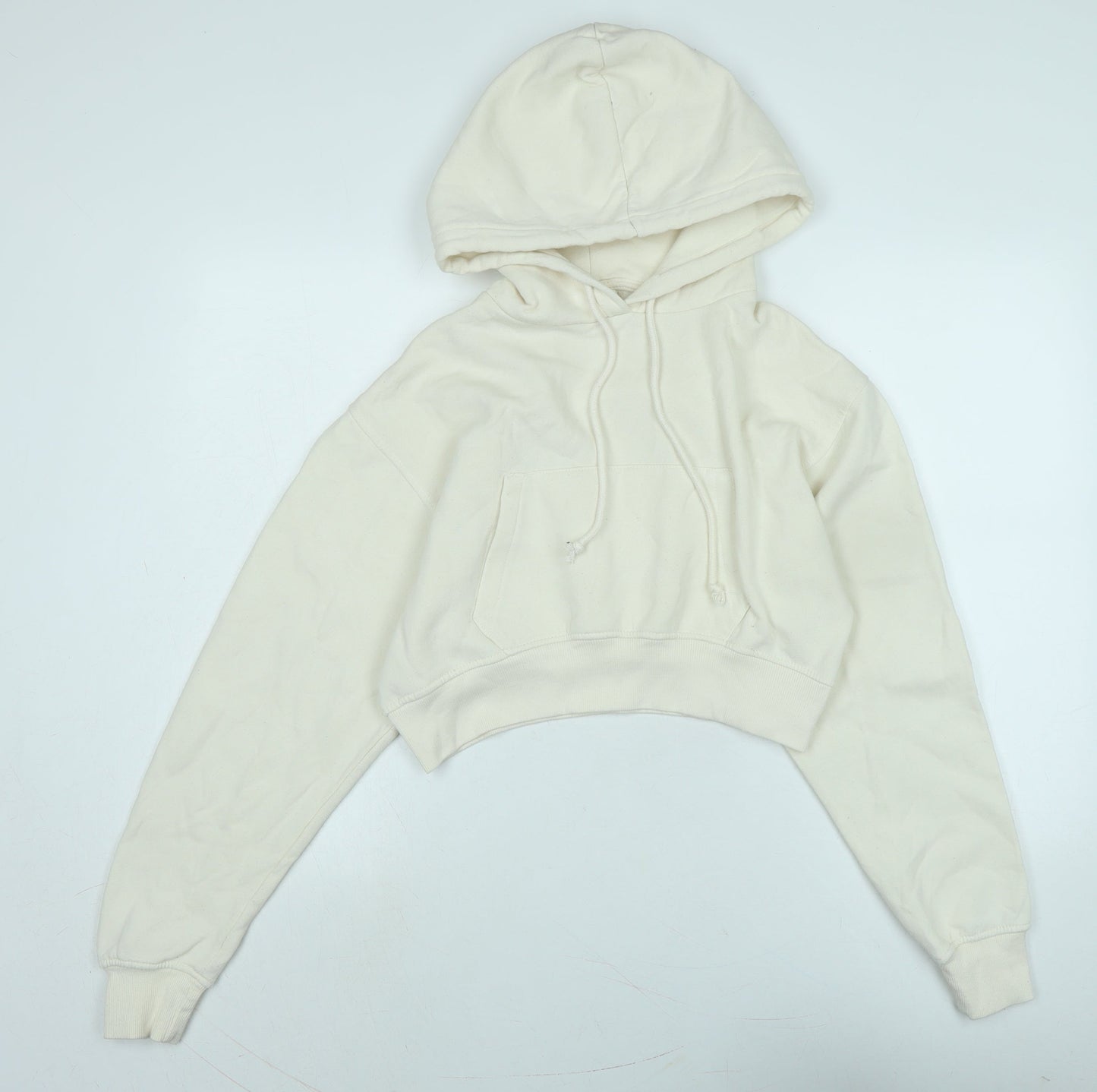 Womens UK Size M Pull&Bear Ivory Pullover Hoodie