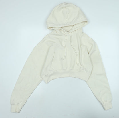 Womens UK Size M Pull&Bear Ivory Pullover Hoodie