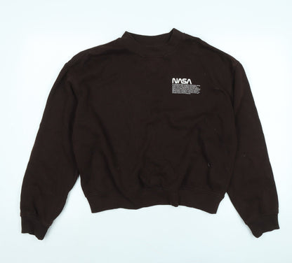 Divided Womens Brown Polyester Pullover Sweatshirt Size S