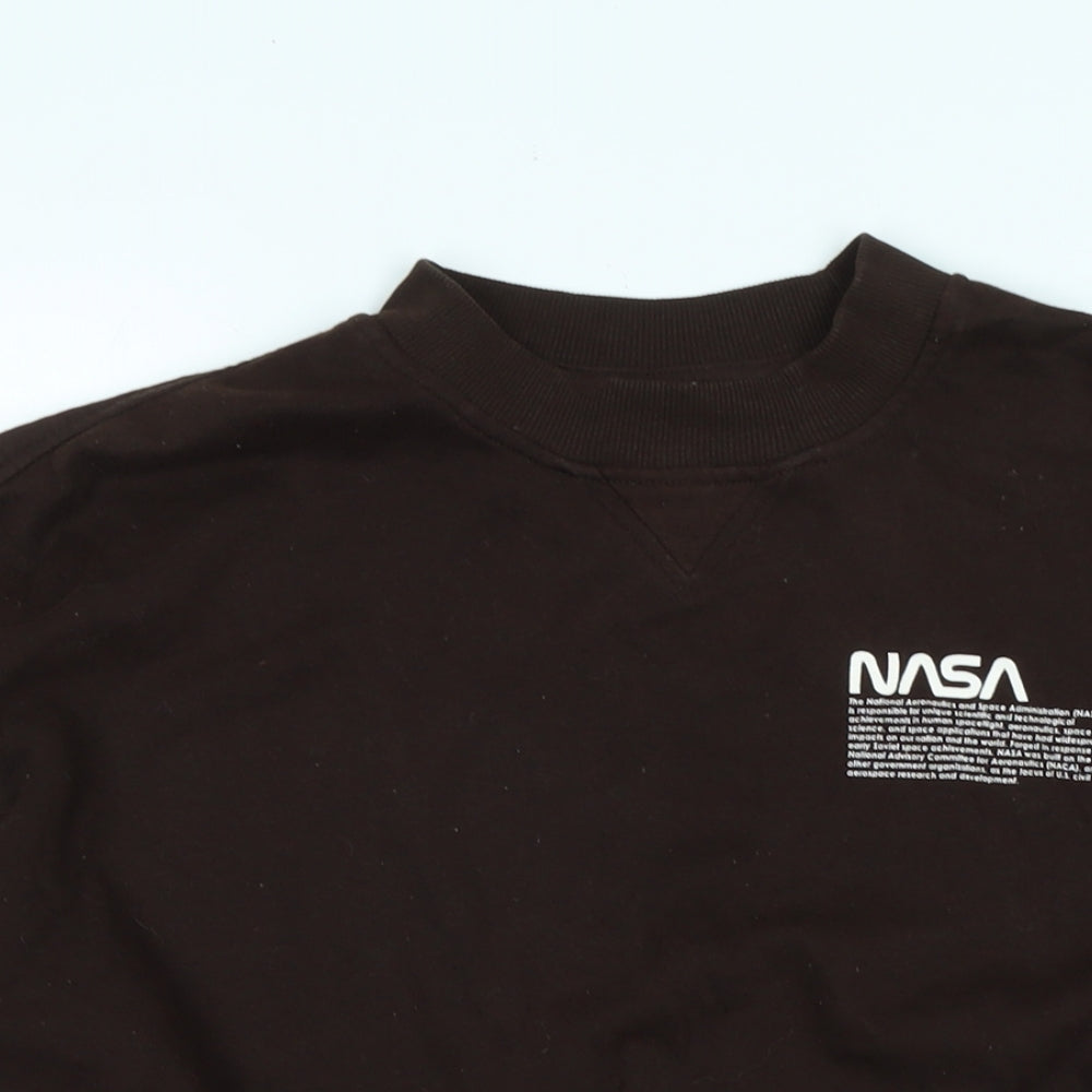 Divided Womens Brown Polyester Pullover Sweatshirt Size S