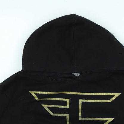 AYKIZ Boys Black Polyester Pullover Hoodie Size 9-10 Years