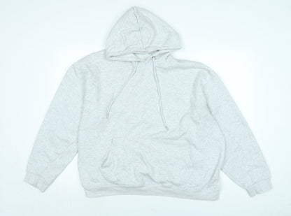 boo hoo man Mens Grey Polyester Pullover Hoodie Size L