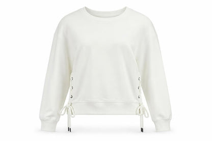 New Look Womens Ivory Polyester Pullover Sweatshirt Size 8