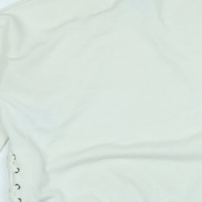 New Look Womens Ivory Polyester Pullover Sweatshirt Size 8