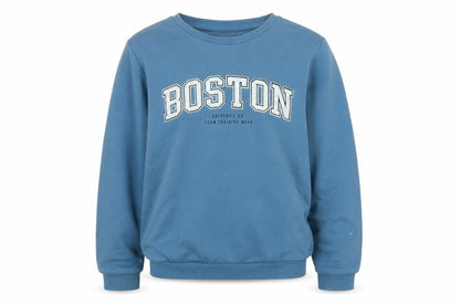 Boston Boys Blue Polyester Pullover Sweatshirt Size 9-10 Years