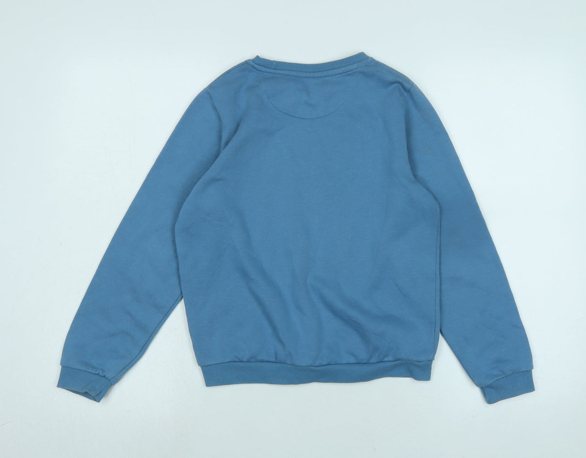 Boston Boys Blue Polyester Pullover Sweatshirt Size 9-10 Years