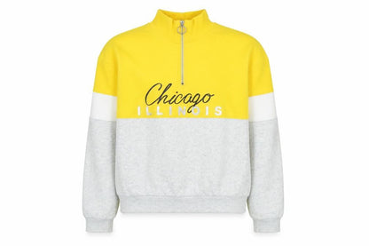 H&M Girls Yellow Polyester Pullover Sweatshirt Size 14 Years Zip
