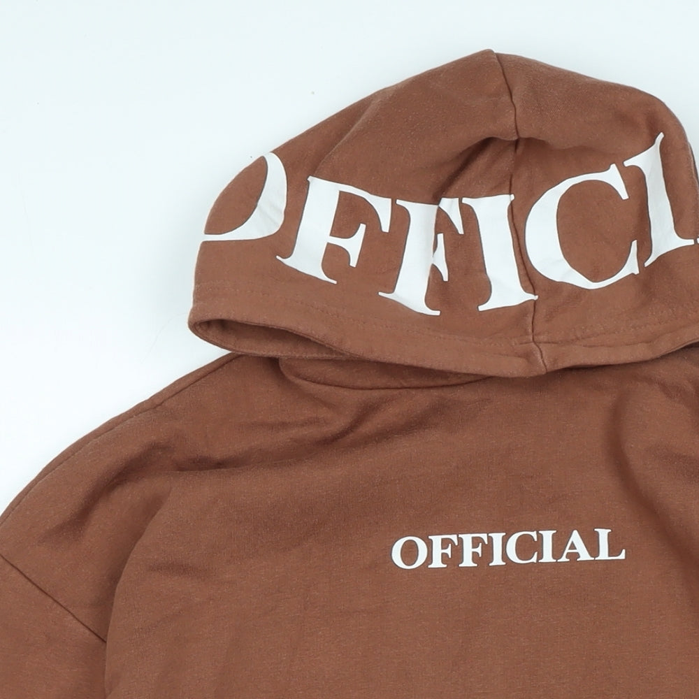 Boohoo Womens Brown Polyester Pullover Hoodie Size XS