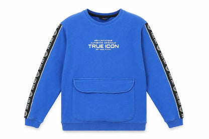 True icons Boys Blue Polyester Pullover Sweatshirt Size 10-11 Years
