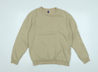 H&M Womens Beige Polyester Pullover Sweatshirt Size S