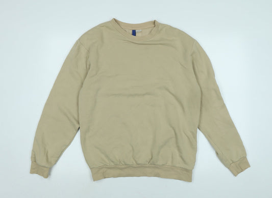 H&M Womens Beige Polyester Pullover Sweatshirt Size S