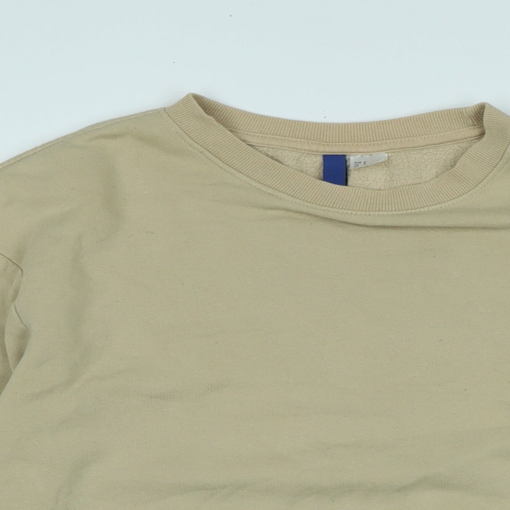 H&M Womens Beige Polyester Pullover Sweatshirt Size S