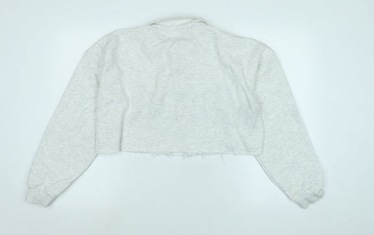Boohoo Womens Grey Polyester Pullover Sweatshirt Size S - DSGN Studio.