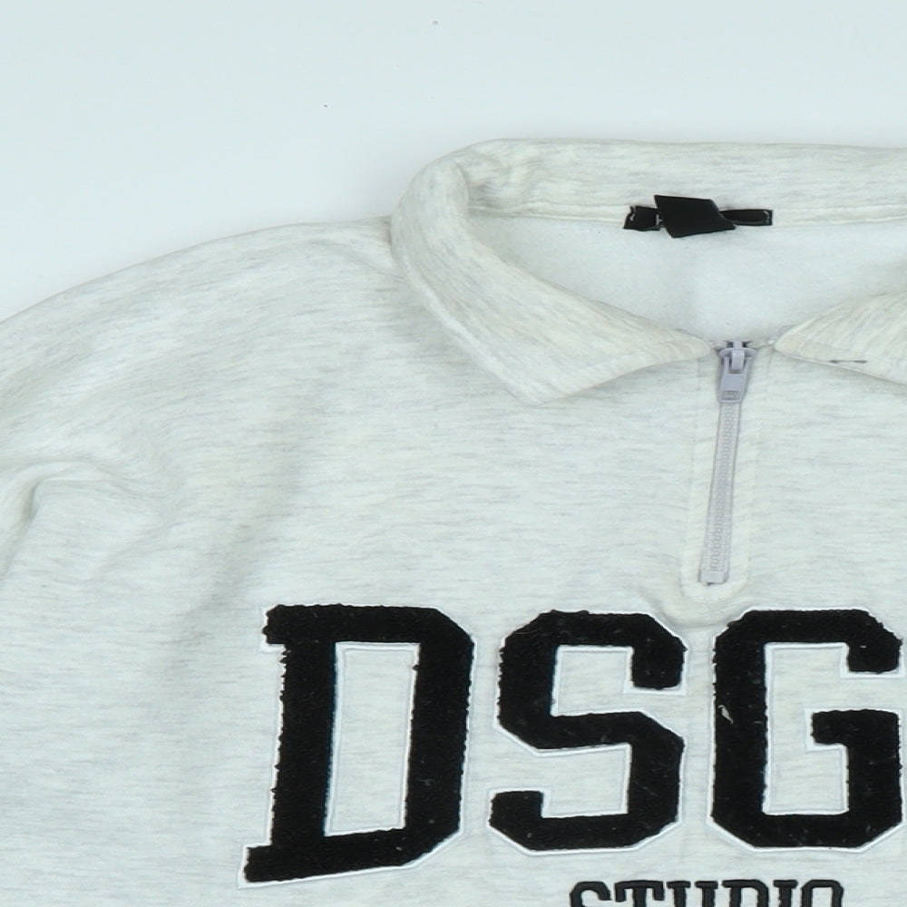 Boohoo Womens Grey Polyester Pullover Sweatshirt Size S - DSGN Studio.